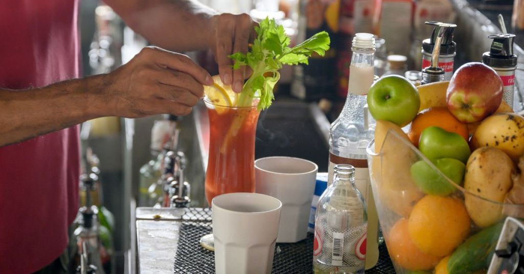 Man making Bloody Mary