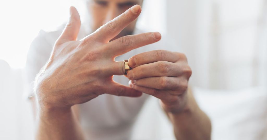 Man wearing a ring on ring finger